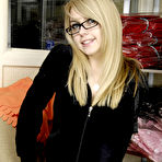 First pic of British blonde Chloe Toy spreads stockinged legs thrusting her pussy on a dildo