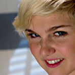 First pic of Short haired blonde Chloe Camilla gets her butthole dildoed by fucking machine