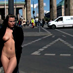 First pic of Round assed slave Harmony Rose appears totally nude in a crowded city train for Reinhard's pleasure