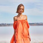 First pic of Hannah Ray throws off her see through dress on the beach