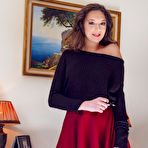 First pic of Isabela De Laa Red Skirt and Fishnet