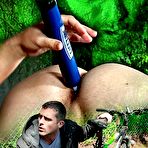 Fourth pic of SexPreviews - London River kinky slim femdom with spread bound and toyed submissive Lance Hart