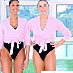 First pic of ladies in cfnm action - two ballet dancer abuse their male slave cfnm way