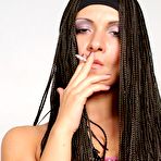 First pic of Smoking teen beauty takes cum on her belly