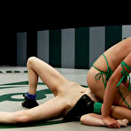 Second pic of Hot ladies Allie Haze and Ashley Jane use strapon after nude lesbian wrestling