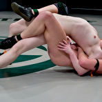 Third pic of Madison Young gets her pussy fucked hard by green strap-on dildo of stronger wrestler Ami Emerson