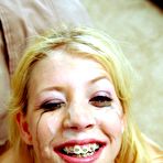 Second pic of Blonde Girl Leah Luv With Make-up Takes Nasty Facial From Your Point Of View And Shows Her Pink / DefineBabe.com