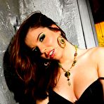 Second pic of Sexy Brunette In Stockings Peaches Is Demonstrating The Hot Half Naked Body / DefineBabe.com