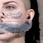 Second pic of SexPreviews - Luna LaVey tattoo devil is rope bound to spank by pink lezdom London River