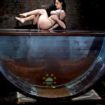 Third pic of Big titted slave brunette Mia Bangg is all wet after incredible water punishment