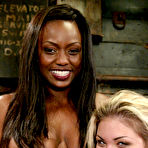 Fourth pic of Interracial lezdom scene with white slave Aubrey Addams and black domina Jada Fire