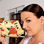 Second pic of Anna Polina takes off her boots and clothes for hot lesbian action with foot licking