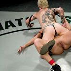 First pic of Latina Lorena Sanchez can't overcome the power of inked up short haired blonde Syd Blakovich