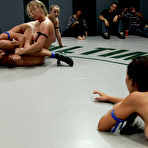 Second pic of Dia Zerva, Jessie Cox, Isis Love, Tia Ling and Wenona wrestle all together in public