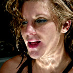 Fourth pic of Masked master Sgt. Major dressed in black punishes Jackie Moore with water