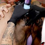 Fourth pic of Evilyn Ink Tattoos a Butterfly on Mother Aurora's Asshole as She Uses a Vibrator to Ease the Pain!