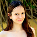 First pic of Eiby Shine flaunts her nubile body and shaved pussy outdoors.