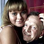 Second pic of Horny old naked chap gets his big cock sucked hard by babe naked