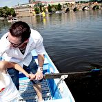 Third pic of Teenage blonde on a boat penetrated hard by a horny rower naked