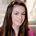 Second pic of Gorgeous teen brunette sucking his massive stiff schlong naked