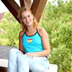 First pic of Hottest A horny teenage chick has fun with herself on a balcony by ShavedTeenGirls.com