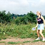 Second pic of Horny sport loving lesbian babes eating their wet cunts naked