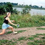 Third pic of Horny sport loving lesbian babes eating their wet cunts naked