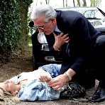 Second pic of Older senior fucking a teenage blonde after a car crash naked