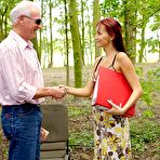 Third pic of Freaky old grandpa fucks a cute teen on the campingsite naked