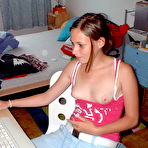 Second pic of Beautiful teen babe satisfying her hungry pussy naked