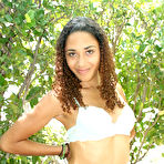 Second pic of Teenage Latina MiMi Allen With Curly Hair And Bald Pussy Shows It All In The Yard / DefineBabe.com