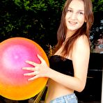 First pic of Elena Parkov removes her little black top and jeans shorts, exposing her boobs