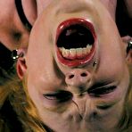 Third pic of Red-haired pale skinned slave girl Madison Young gets her pink pussy drilled by Sandra Romain