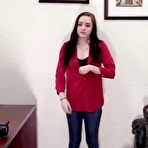 Fourth pic of Young amateur Thea eating cum after 1st anal casting - AmateurPorn