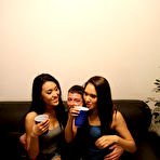 First pic of Eva Fenix enjoys group sex with Mariah Mars and a bunch of college friends