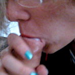 Third pic of Magda sucking large cock and licking balls - AmateurPorn