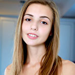 Fourth pic of Elle Tan Slim Babe in Red Lingerie