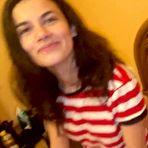 Fourth pic of Amateur brunette cutie struggles to take his big dick - AmateurPorn