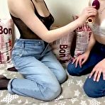 Fourth pic of Hot Teen Amateur Threesome - two girls one guy no condom. - AmateurPorn