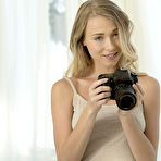 Second pic of New model Riley Anne flaunts her delectable body with perky tits in the living room. naked