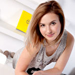 Second pic of New model Anata flaunts her slender body and meaty pussy on the table. naked