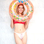 First pic of This charming blonde chick is afraid to swim in her bath without life buoy, so she takes it with her to have a hot crazy bath. free pictures