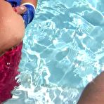 Fourth pic of Dirty Angelina | Rubber Blowjob & Handjob in the Swimming Pool &ndash; Fuck my Nasty Mouth