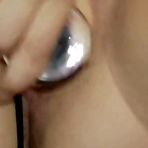 Third pic of Busty Babe Lara-Shy Masturbates & Fills Her Pussy With A Glass Dildo - FAPCAT