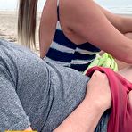 Third pic of Quickie on public beach, people walking near - Real Amateur - AmateurPorn