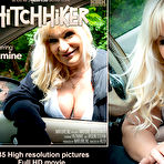 Fourth pic of Big breasted Cougar Yazmine is hitching a ride from horny Toyboy Jason Storm - Free Mature.nl content