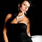 First pic of Horny MILF Eve Miller in sexy black Minidress and Shiny Pantyhose