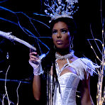 First pic of Kira Noir takes off her ice-fairy costume showing her large tits