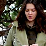 Second pic of Russian Smokers | Young brunette is taking an unhurried stroll with allwhite 120mm cigarette