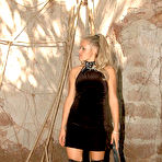 First pic of Blonde dominatrix takes her handsome slave to the ruins for a kinky femdom punishment session